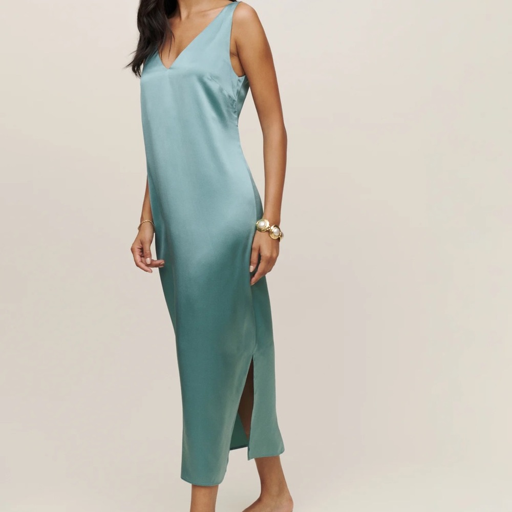 NWT REFORMATION LIAN SILK DRESS L